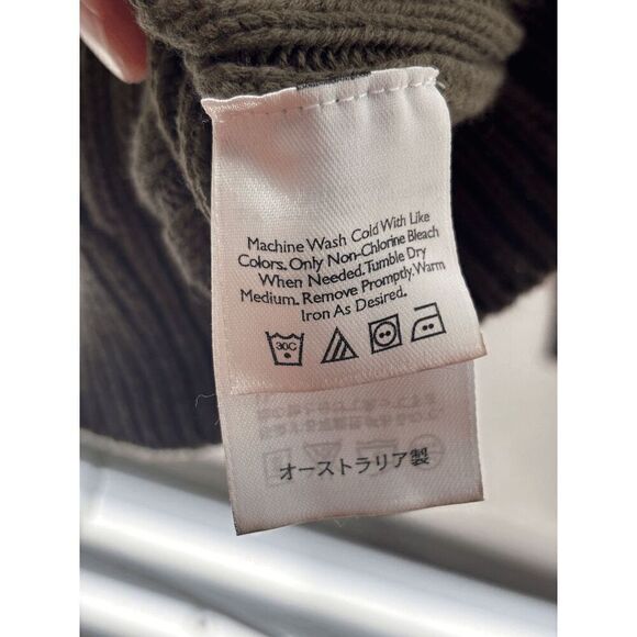 Vintage Eddie Bauer Sweater Green Large Knit Mens 90s Grandpa 80s Cable Y2K EUC - Picture 4 of 4